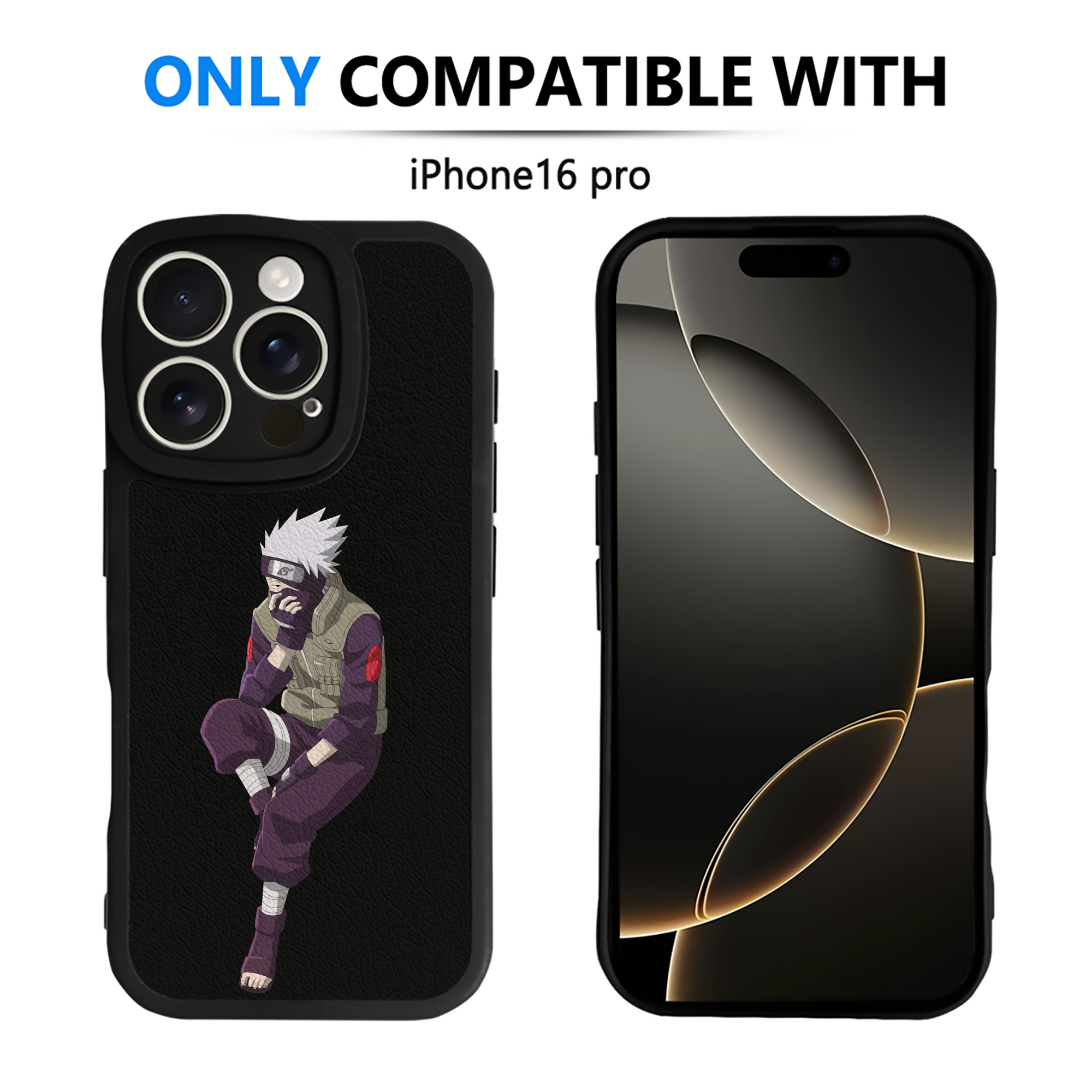 （画像用） NARUTO -ナルト- はたけ カカシ Hatake Kakashi 【iPhone 16シリーズ対応】シリコンスマホケース（レザー調） 材質：シリコン